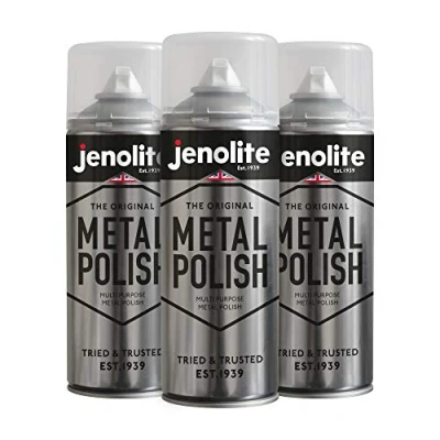 Abbildung von Jenolite Metallpolitur Aerosol, Polierschaum in Industriequalität, geeignet für Messing, Kupfer, Chrom, Edelstahl und Zinn, 3 x 400 ml, Stück