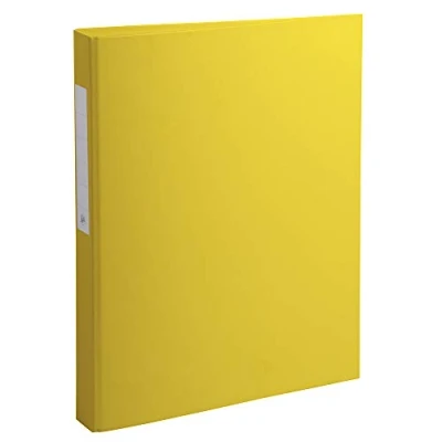 Abbildung von Exacompta 54386E Ringbuch 2 Ringe Füllhöhe 25mm, Rücken 40mm, aufgeklebtes Rückenschild, für DIN A4 Kunststoffbezug aussen und innen, gelb