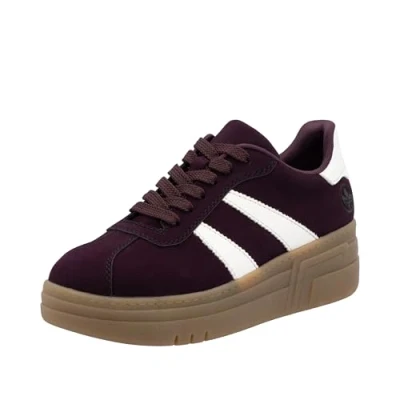 Abbildung von Rieker Plateausneaker, Basket Sneaker, Retro Schnürschuh mit weichem Schaftrand