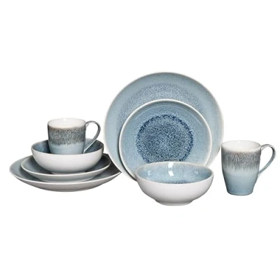Abbildung von CreaTable, 25863, Serie Caldera Grün, 8 teiliges Geschirrset, Kombiservice aus Steinzeug, spülmaschinen und mikrowellengeeignet, Qualitätsproduktion