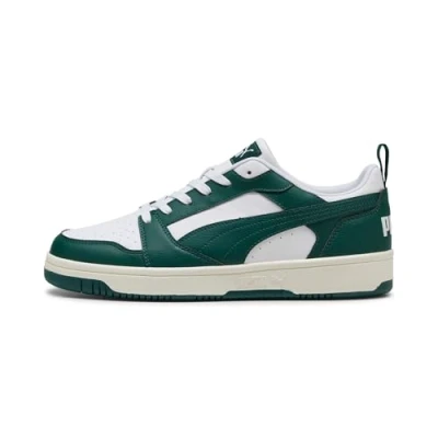 Abbildung von Puma Rebound V6 Unisex Sneaker low, Größe: 38, Dark myrtle/warm white Lederimitat/textil