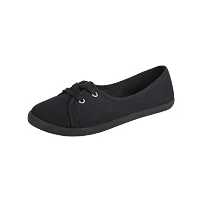 Abbildung von Elara Damen Ballerinas Sneaker Schnürer Chunkyrayan BD1413 BL Black 42