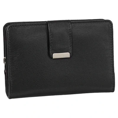 Abbildung von Ledershop24 RFID Damen Leder Geldbörse Portemonnaie Geldbeutel Farbe Schwarz Geschenkset + exklusiven Schlüsselanhänger
