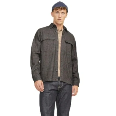 Abbildung von Jack &amp; Jones Raymond Langarm Hemd, Herren, Größe: Large, Slate black