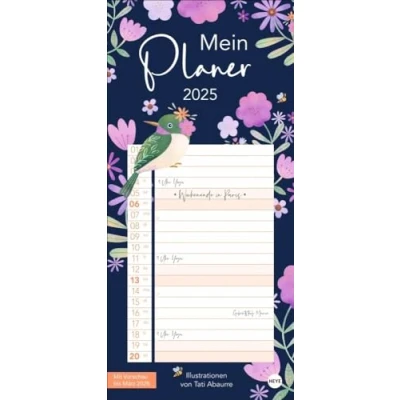 Abbildung von Planer für mich 2025: Mein Planer. Die praktische Organisationshilfe Ihren Ein Personen Haushalt:Wandkalender 2025 zum Eintragen in fröhlichem Design. Langes Format 21 x 45 cm (Bürokalender Heye)