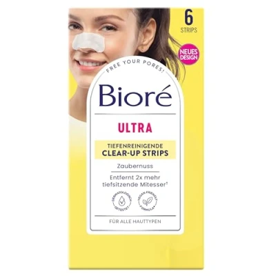 Abbildung von Biore Tiefenreinigende Nasen Clear Up Strips Zaubernuss/ Witch Hazel Entfernt Tiefsitzende Mitesser, 2er Pack(2 X 6 Stück)