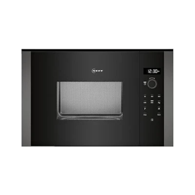 Abbildung von NEFF, HLAWD23G0 N 50 Einbau Mikrowelle ohne Grill, Automatikprogramme, Easy Clean Selbstreinigung, Einfache Bedienung durch Drehknebel und LED Display Plus, Ideal für Hocheinbau, Graphite Grey