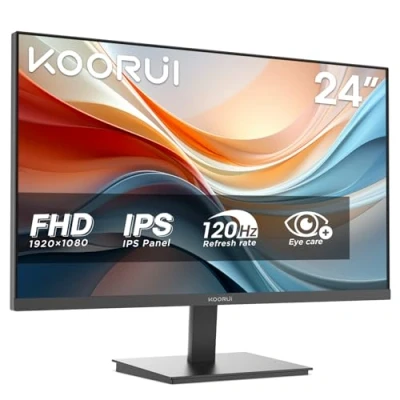 Abbildung von KOORUI E2411H 24 Zoll Monitor, FHD 1920 x 1080 120Hz PC Adaptive Sync HDMI 1.4, IPS Eye Care Bildschirm, 5 bis 15 neigbar, VESA 100 100mm