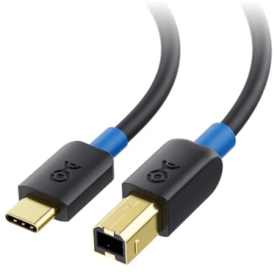 Abbildung von Cable Matters Druckerkabel USB C 3m (USB auf B Kabel, Cable) in Schwarz 3 Meter