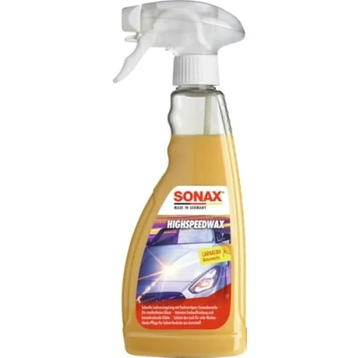 Abbildung von SONAX SN 1837570 HighSpeedWax (500 ml) blitzschnelle, hochwirksame Reinigungs und Konservierungsemulsion für jeden Lacktyp Art Nr. 2882000