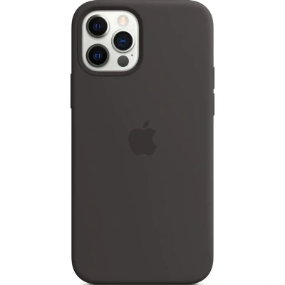 Abbildung von Apple Silicon MagSafe Hülle iPhone 12 Pro Max schwarz MHLG3ZM/A
