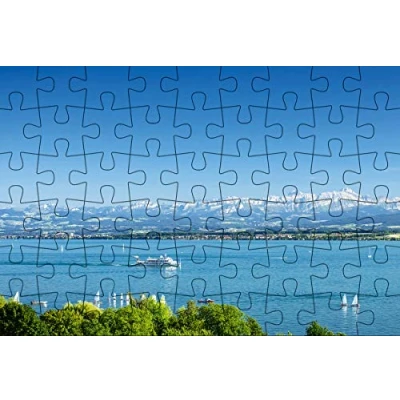 Abbildung von Puzzlepostkarte Bodensee 2: Motiv See mit Schiff (Kultur erleben im GMEINER Verlag)