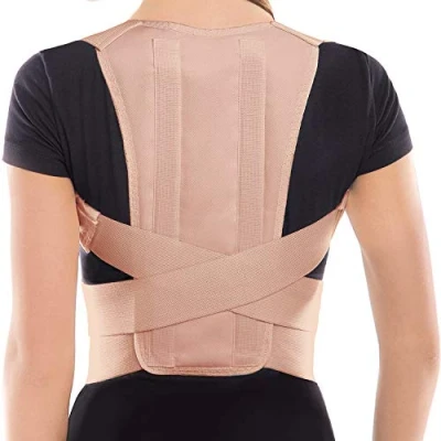 Abbildung von Geradehalter zur Haltungskorrektur für Damen und Herren/Rückenbandage perfekte Haltung (Beige, large)
