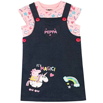 Abbildung von Peppa Wutz Mädchen Pig Trägerkleid Mehrfarbig 92