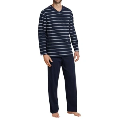 Abbildung von Schiesser Herren Schlafanzug lang Nightwear Set, Dunkelblau_159622, 60