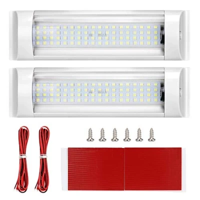 Abbildung von Innenleuchten, SUPAREE LED RV Deckenleuchte Dachbeleuchtung 12V 80V 72LED Innenbeleuchtung für Wohnmobil/Wohnwagen/Wohnmobil/Wohnmobil/Lieferwagen/Boot