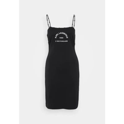 Abbildung von KARL Lagerfeld LOGO OPEN BACK Beach Dress Strandaccessoire, Damen, Größe: Large, Black