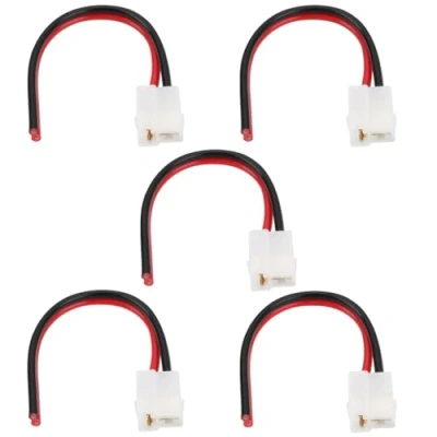 Abbildung von OTOTEC 5 Stück 2 poliger T Stecker Zur Reparatur von Lichtmaschinen 15 cm Vorverdrahtetes Pigtail Anschlusskabel 16 AWG Elektrischer Anschluss für Kfz Ladesysteme