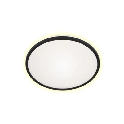 Abbildung von BRILONER Leuchten LED Deckenleuchte, Deckenlampe inkl. Backlight Effekt, 15 Watt, 1500 Lumen, 4000 Kelvin, Weiß Schwarz, 280x42mm (DxH)