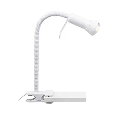 Abbildung von Brilliant dekorative Klemmleuchte praktische Klammerlampe mit Flexarm ideal als Arbeits oder Leselicht Schalter Metall/Kunststoff Weiß 52cm Höhe