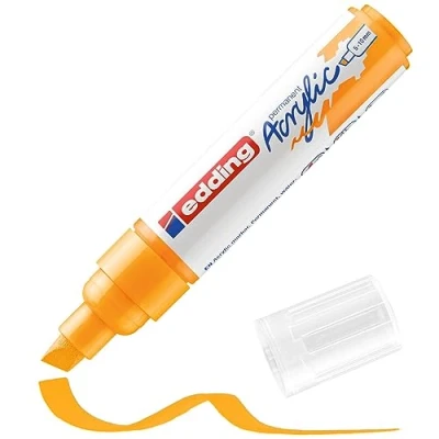 Abbildung von edding 5000 Acrylmarker breit sonnen gelb 1 Acrylstift wasserfest breite Keilspitze 5 10 mm Acryl Farben zum Malen auf Leinwand, Malpapier und Holz Acrylstifte für Steine