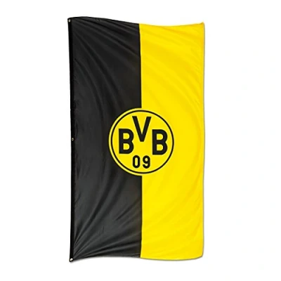 Abbildung von Borussia Dortmund BVB Hissfahne im Hochformat (100 x 200 cm), Schwarz/gelb