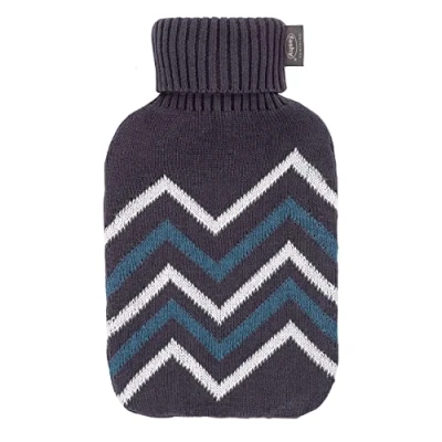 Abbildung von Fashy Wärmflasche mit Strick Bezug aus Baumwolle, 2,0 L. grau