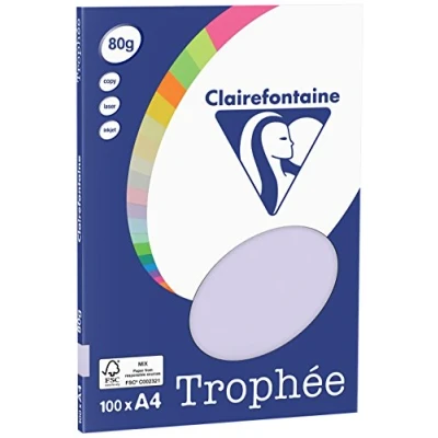 Abbildung von Clairefontaine 4102C Ries Druckerpapier / Kopierpapier Clairalfa PPP, DIN A4, 80g, 100 Blatt, Lila, 1