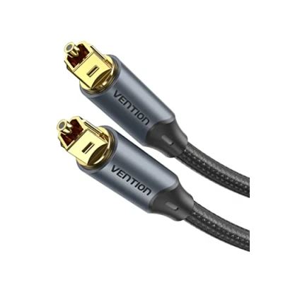 Abbildung von VENTION Optisches Audiokabel 2m Toslink S/PDIF Digital Audio Kabel Geflochten, 24K Vergoldet, Aluminiumhülle Lichtleiterkabel Für Soundbar, Stereoanlage, Heimkino, PS4, Xbox usw.(Schwarz)