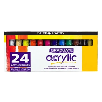 Abbildung von Daler Rowney Graduate Acrylfarben Set, 22 ml, 24er Packung
