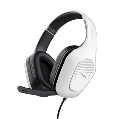 Abbildung von Trust Gaming GXT 418W Rayne Leichtes Headset für PC Xbox PS4 PS5 Switch Mobile, 50 mm Treiber, 2 m Kabel, 3,5 Audioanschluss, Over Ear Kopfhörer mit Weiß