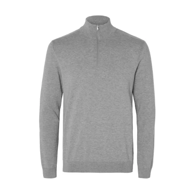 Abbildung von Selected Homme Slhberg HALF ZIP Strickpullover, Herren, Größe: Large, Egret melange