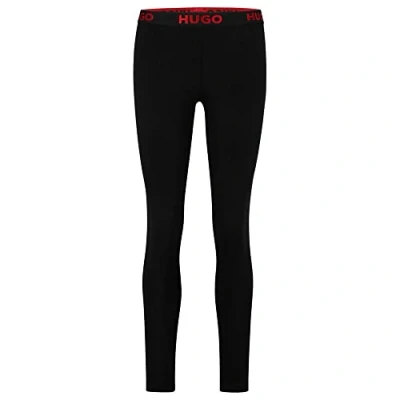 Abbildung von HUGO Sporty LOGO Leggings Nachtwäsche Hose, Damen, Größe: Small, Black