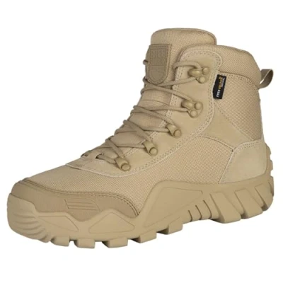 Abbildung von FREE SOLDIER Stiefel Herren Wanderstiefel Tactical Kampfstiefel Outdoor Military Boots Männer Wanderschuhe zum Trekking, Jagen, Arbeiten, Armee Training, Combat(Sandfarbe, 40EU)
