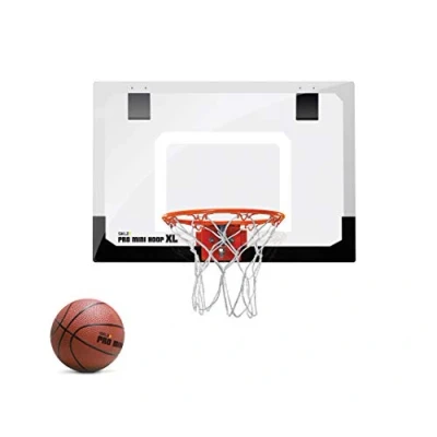 Abbildung von SKLZ 450 Pro Mini Basketballkorb fürs Zimmer Mit Ball, Basketball Training, Basketball, Schutzpolster und Türhaken, Mehrfarbig, XL