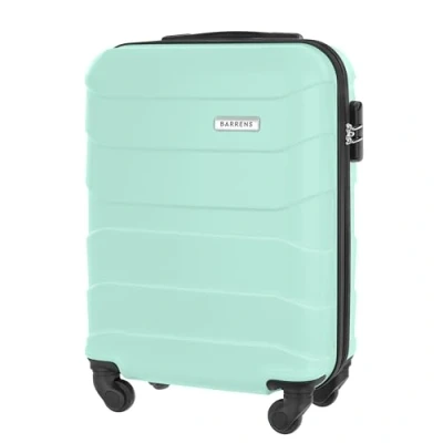 Abbildung von BARRENS Handgepäck Koffer Reisekoffer Trolley Hartschalenkoffer Luggage Kabinenkoffer mit 4 Rädern Leicht Zahlenschloss Teleskopgriff Größe: 55x40x20 cm (Minze)