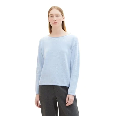 Abbildung von TOM Tailor MIT STRUKTUR Strickpullover, Damen, Größe: 46, Blue structure