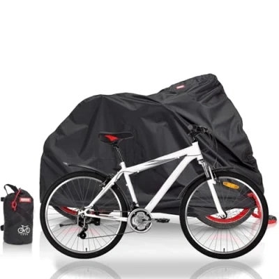 Abbildung von BARTSTR Fahrradabdeckung wasserdicht, Wetterfeste Fahrradgarage aus reißfestem Material, Oxford Fahrradplane Extra stark, hoher UV Schutz, Schutzhülle für 1 Fahrrad bis 26&quot; Zoll 190x115x65 cm