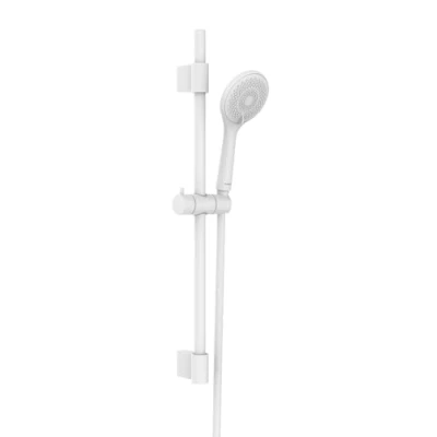 Abbildung von WENKO Brauseset Watersaving, Edelstahl Duschstange, wassersparender Duschkopf, mit Duschschlauch 150 cm, Weiß