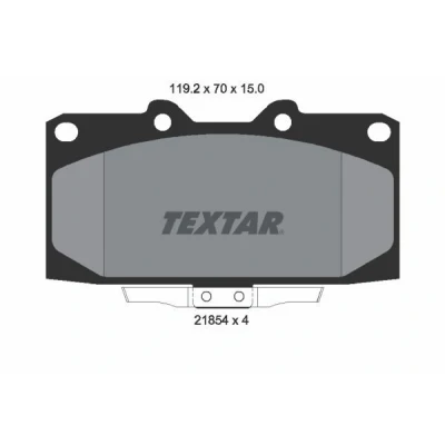 Abbildung von TEXTAR 2185401 Bremsbelagsatz mit akustischer Verschleißwarnung SUBARU: Impreza II Saloon, Estate, III NISSAN: 200SX