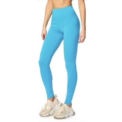 Abbildung von Merry Style Leggings Damen Baumwolle für das ganze Jahr Bequeme Blickdicht Ideal Yoga Sport Gym und Freizeit MS10 198 (Türkis, S)