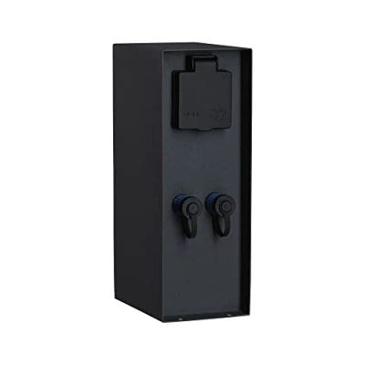 Abbildung von Paulmann 94700 Plug &amp; Shine Außenleuchte Zubehör Steckdosensäule Rio IP44 Anthrazit Gartenbeleuchtungssystem Anschlüsse 2x 230V 24V