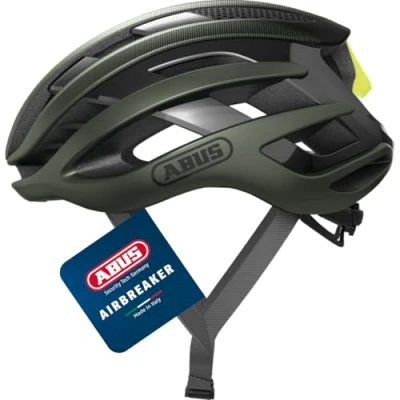Abbildung von ABUS Rennradhelm AirBreaker High End Fahrradhelm für den professionellen Radsport Jugendliche und Erwachsene Helm Damen Herren grün (Olive Green), Größe S