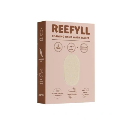 Abbildung von Reefyll Foaming Hand Soap Refill Tablets Dissolvable Plastic Free Wash Pods Just Add Water Tropical Coconut Scent 5