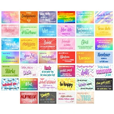 Abbildung von Edition Seidel Set 40 Postkarten Leben &amp; Momente mit Sprüchen Karten Spruch Geschenk Dekoidee, Liebe, Freundschaft, Leben, Motivation, Geburtstagskarten Bild Bilder lustig (SW02)