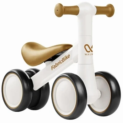 Abbildung von FabricBike Walker Kinder Laufrad ab 1 Jahr, Lauflernrad für 10 24 Monate Baby, Balance Spielzeug mit 4 Räder, Bike ohne Pedal. (Light White)