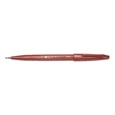 Abbildung von Pentel SES15C E Brush Sign Pen Faserschreiber, 10 Stück, braun