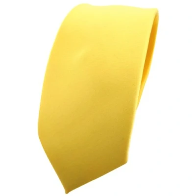 Abbildung von TigerTie Herren Krawatte 6 cm schmale Satin Tie in gelb hellgelb zinkgelb einfarbig uni Business, festliche Veranstaltungen und Freizeit