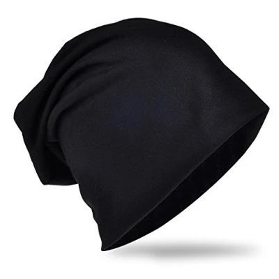 Abbildung von Miobo Slouch Beanie Mütze, Long, Unifarbe, Herren Damen Schwarz