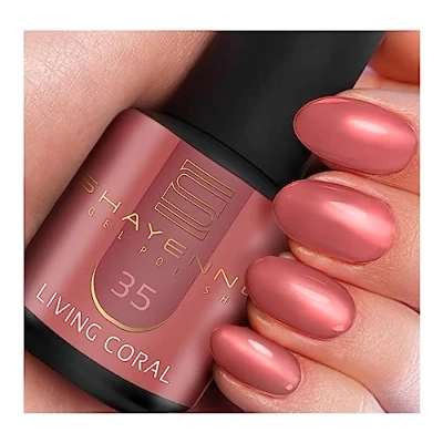 Abbildung von SHAYENNE Shellac Gel Nagellack 15 ml für UV LED Lampe 35 Living Coral Rosa MADE in GERMANY Polish for Nail Lamp Nagel Lack Gellack